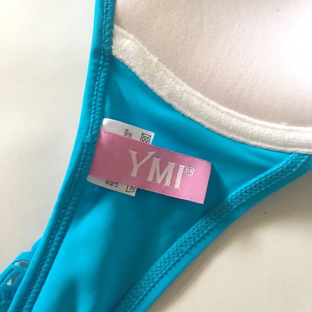 YMI Lacy Push-Up Halter Bikini Top - Picture 4 of 4
